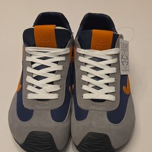 Loewe Men's Sneakers in Gray, Navy, and Orange